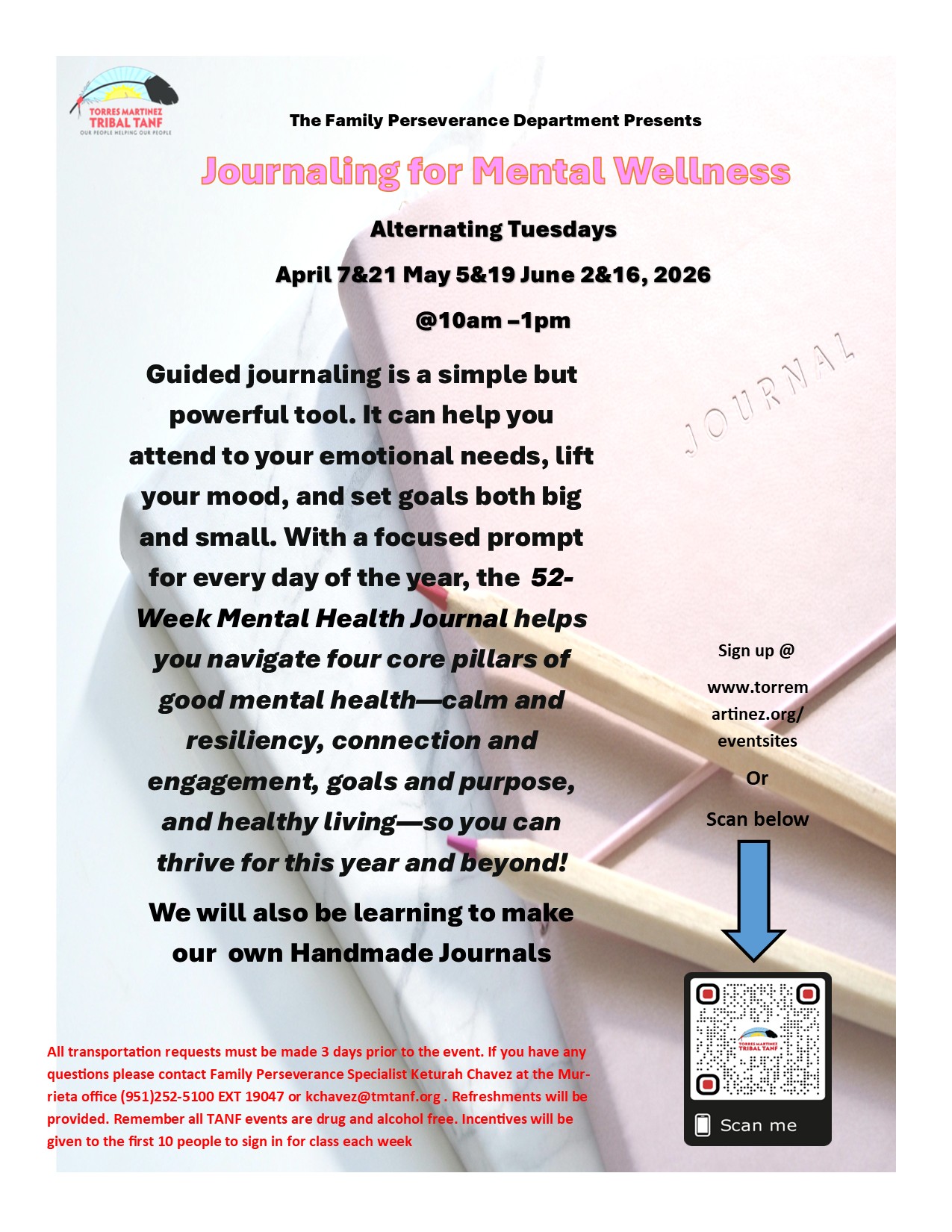 Journaling for mental wellness flyer