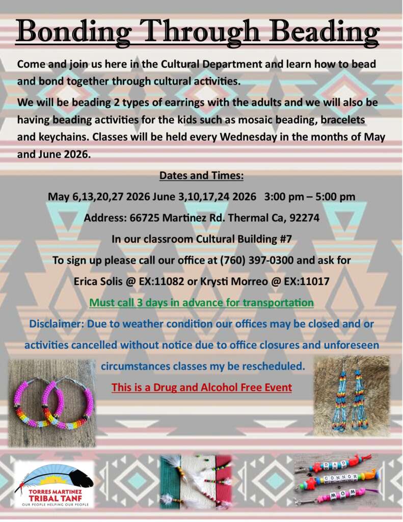 Bonding through beading flyer
